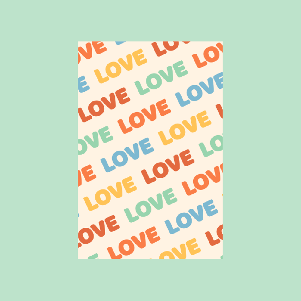 Rainbow Love Post Card